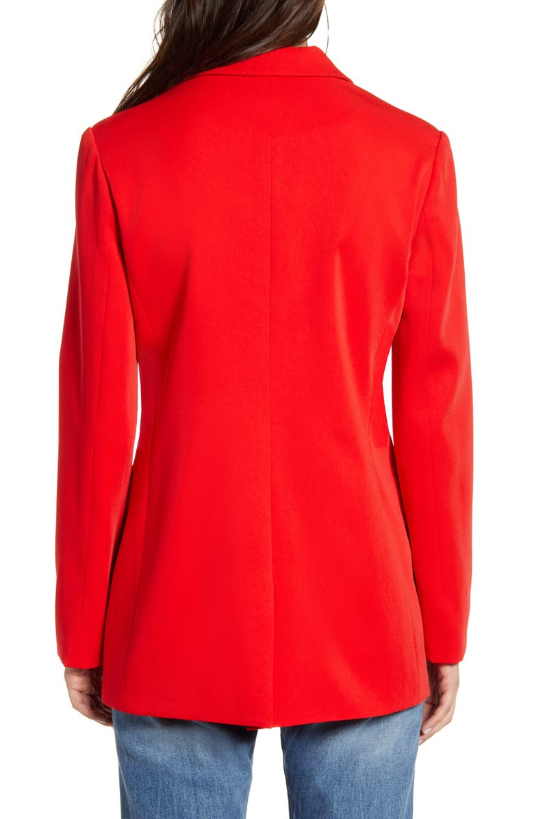 Endless Rose Tailored Single Button Blazer, Alternate, color, Red