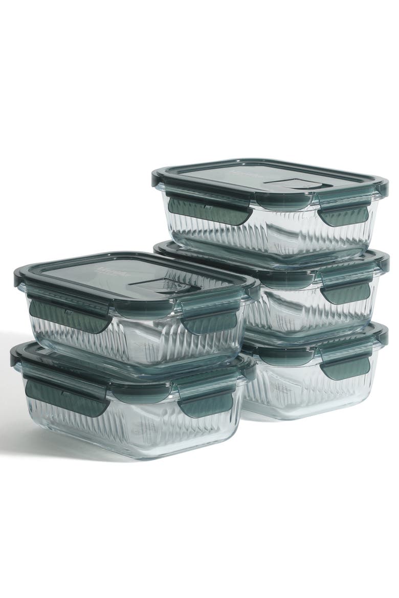 Shadowbrook 10-Piece Borosilicate Glass Airtight Food Storage Container Set, Main, color, Multicolor