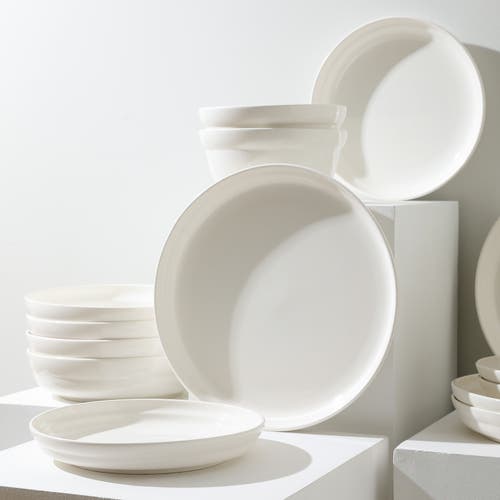 Stone Lain Virtuo Porcelain 4-piece Dinner Plate Set In White