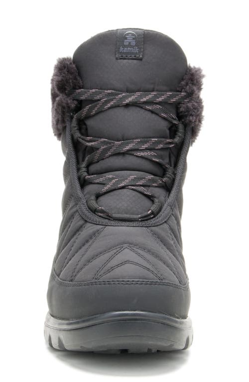 Kamik Hannah Faux Fur Cuff Waterproof Snow Boot In Black