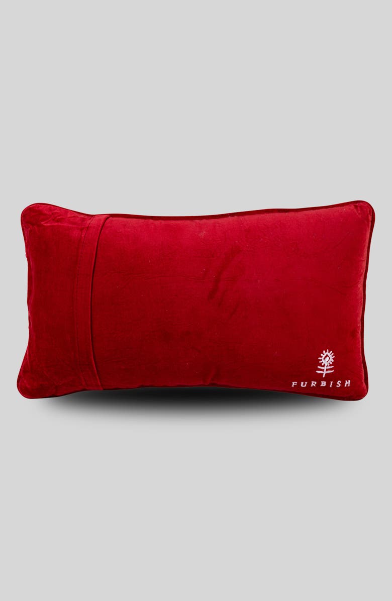 Furbish Wonderful Time Needlepoint Pillow, Alternate, color, Red