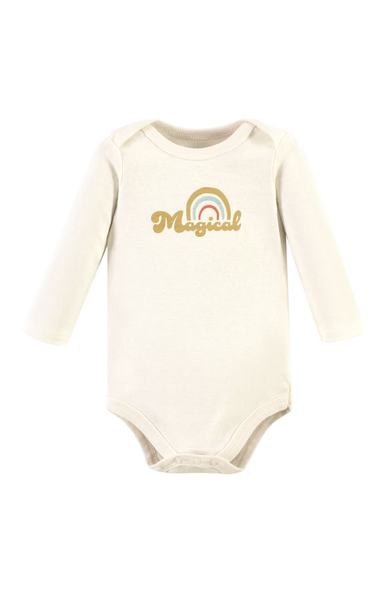 Hudson Baby Girl's Long-Sleeve Bodysuit, Pants, and Footwear Outfit, Alternate, color, Magical Rainbow Long Sleeve