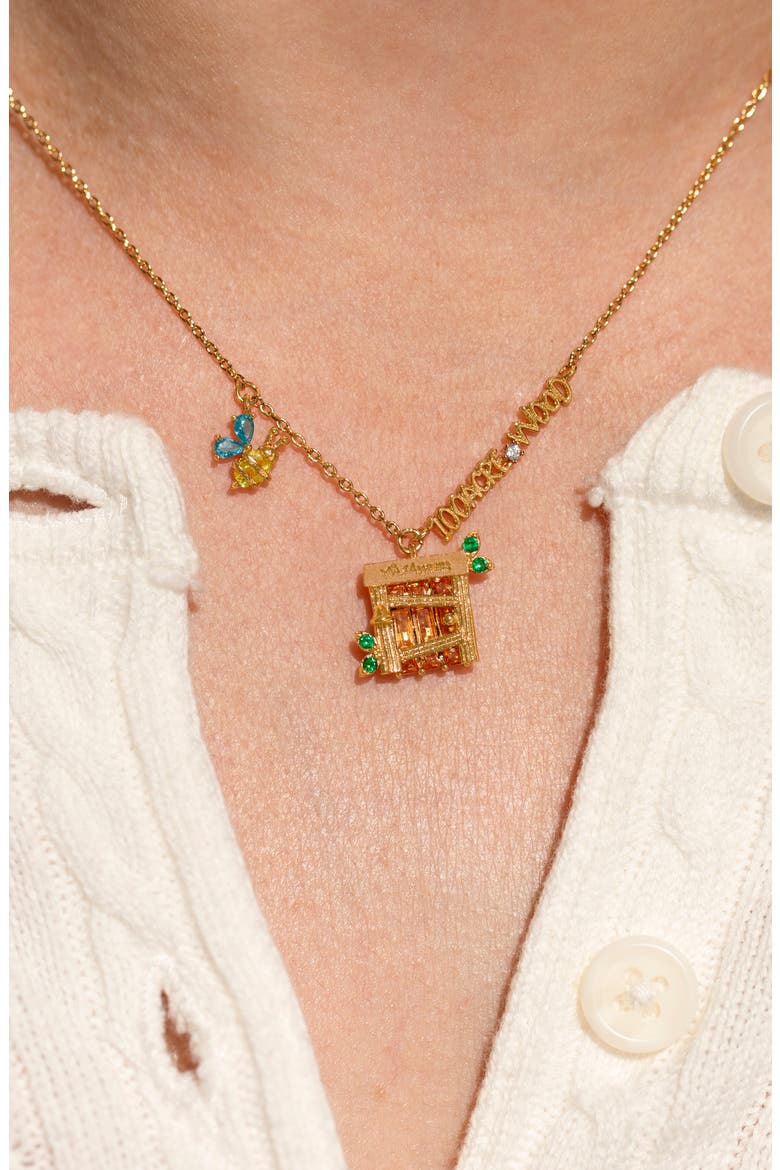 Disney Hundred Acre Wood Pendant Necklace, Alternate, color, GOLD