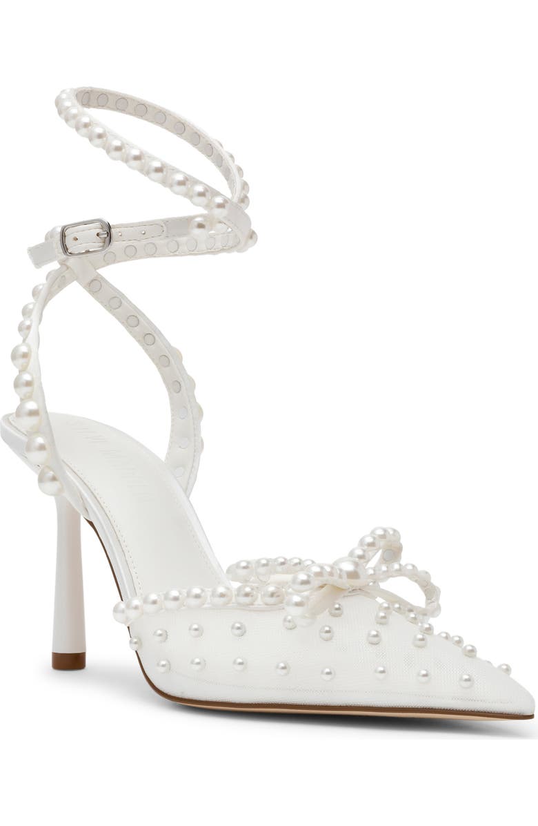 Steve Madden Val Ankle Wrap Pointed Toe Pump, Main, color, Ivory