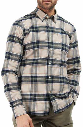 Betsom Tailored Fit Plaid Cotton Button-Down Shirt