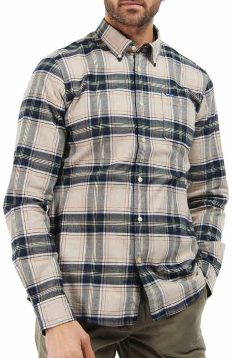 Betsom Tailored Fit Plaid Cotton Button-Down Shirt