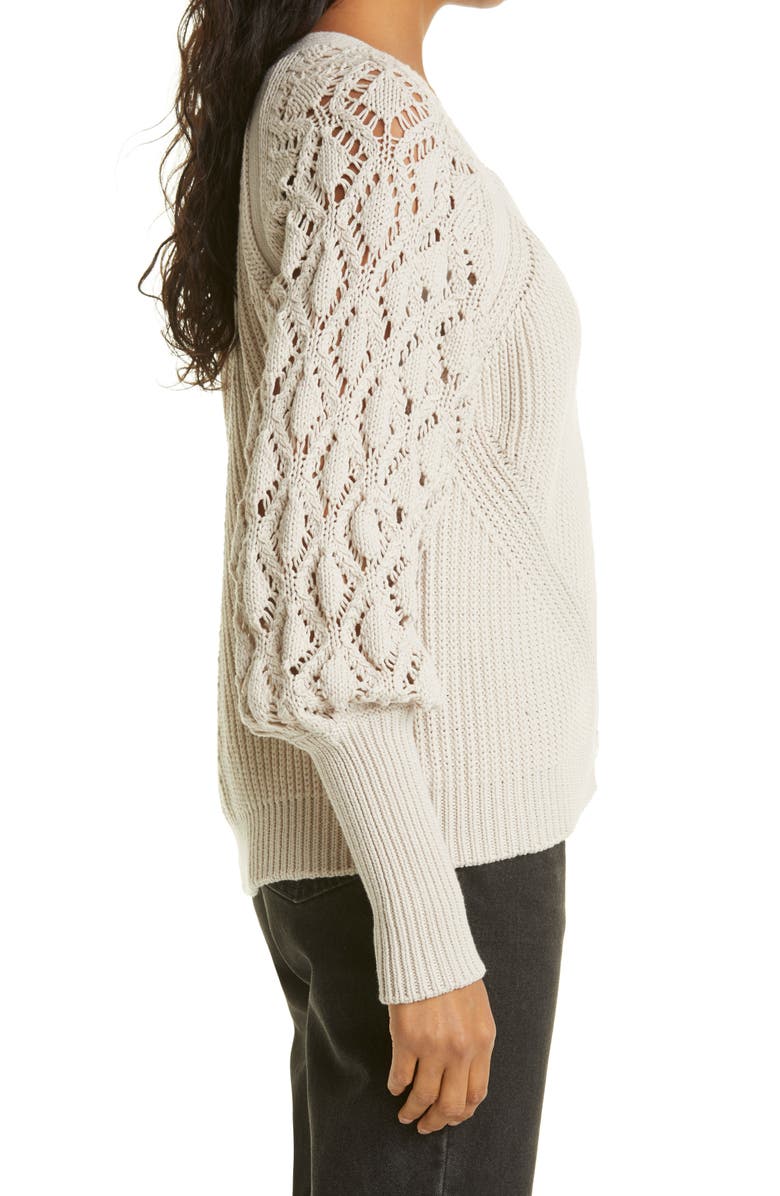 Simkhai Jonathan Simkhai Adeline Blouson Sleeve Cotton Blend Sweater, Alternate, color,