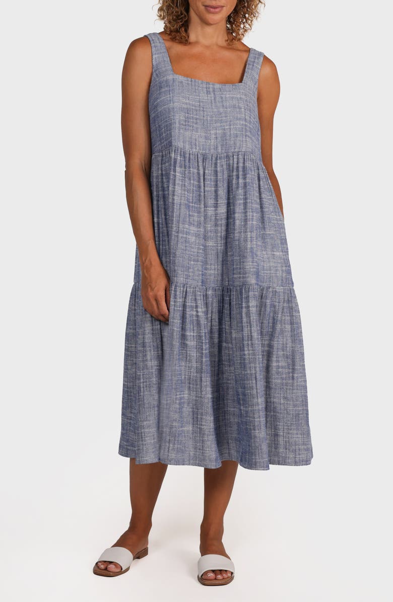 matty m. Doheny Tiered Midi Sundress, Main, color,