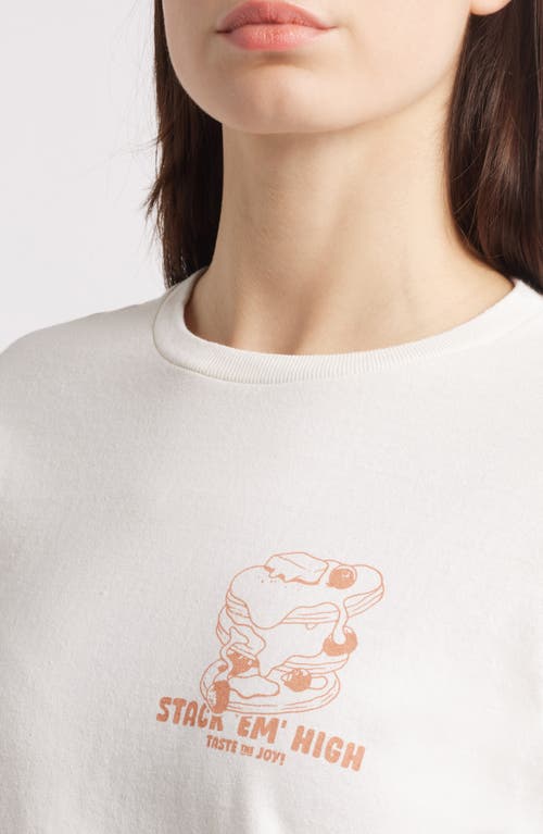 Shop Bdg Urban Outfitters Pancakes Cotton Graphic Baby Tee In Ecru