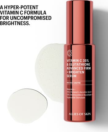 vitamin c vs glutathione ALLIES OF SKIN Vitamin C 35% & Glutathione Advanced Firm & Brighten Serum