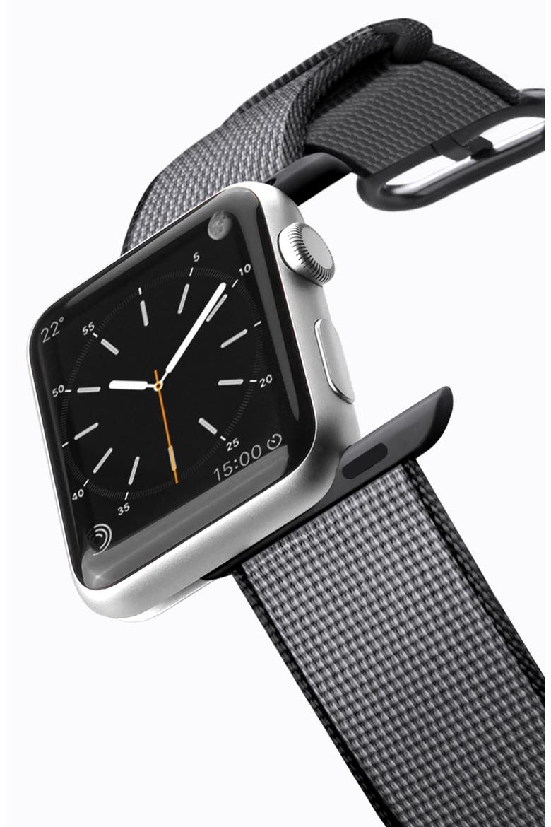 Nylon Apple Watch Strap, 38mm, Alternate, color, BLACK