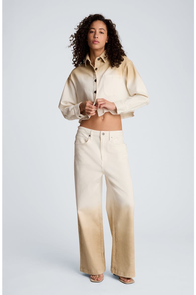 Ombré Comfort Stretch High Waist Wide Leg Jeans, Alternate, color, TAN GRADIENT