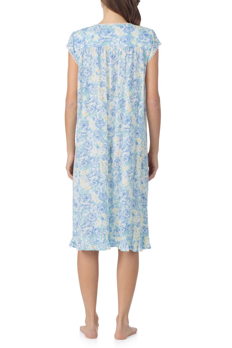 Waltz Cap Sleeve Nightgown, Alternate, color, WHITE/ AQUA
