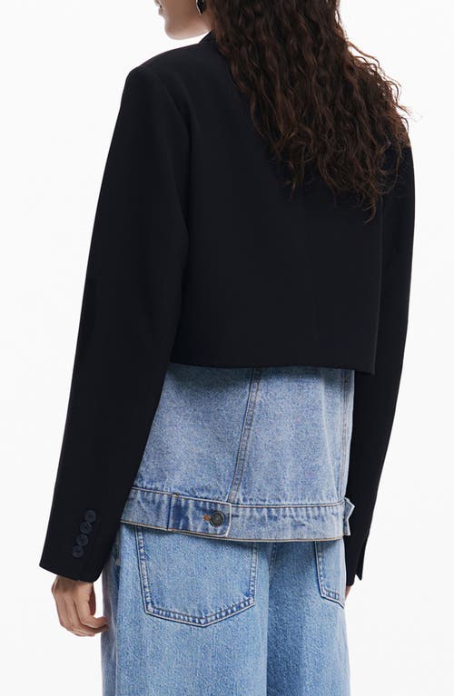Desigual Straight Cut Half Blazer In Black