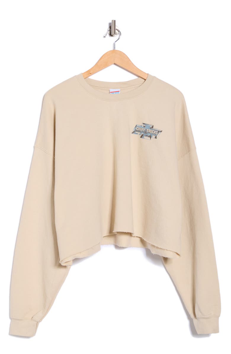 Junk Food Chevy Trucks Graphic Sweatshirt, Main, color, Sand