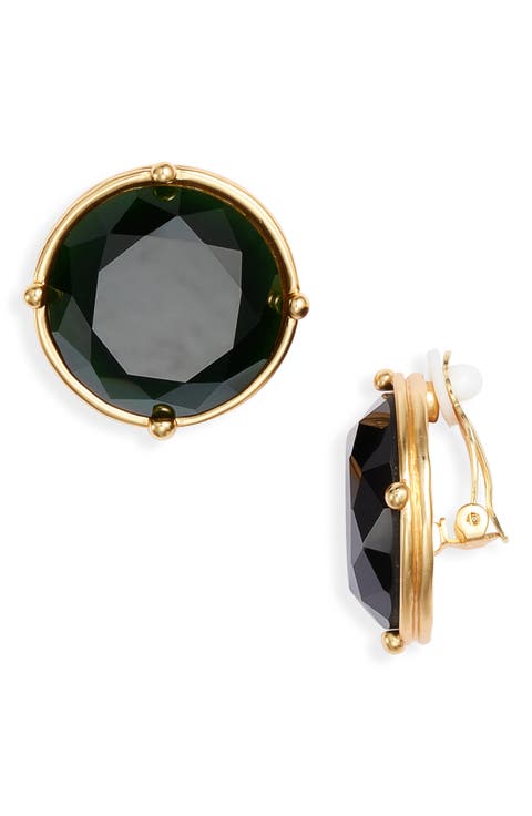 Mocha Stone Clip-On Earrings