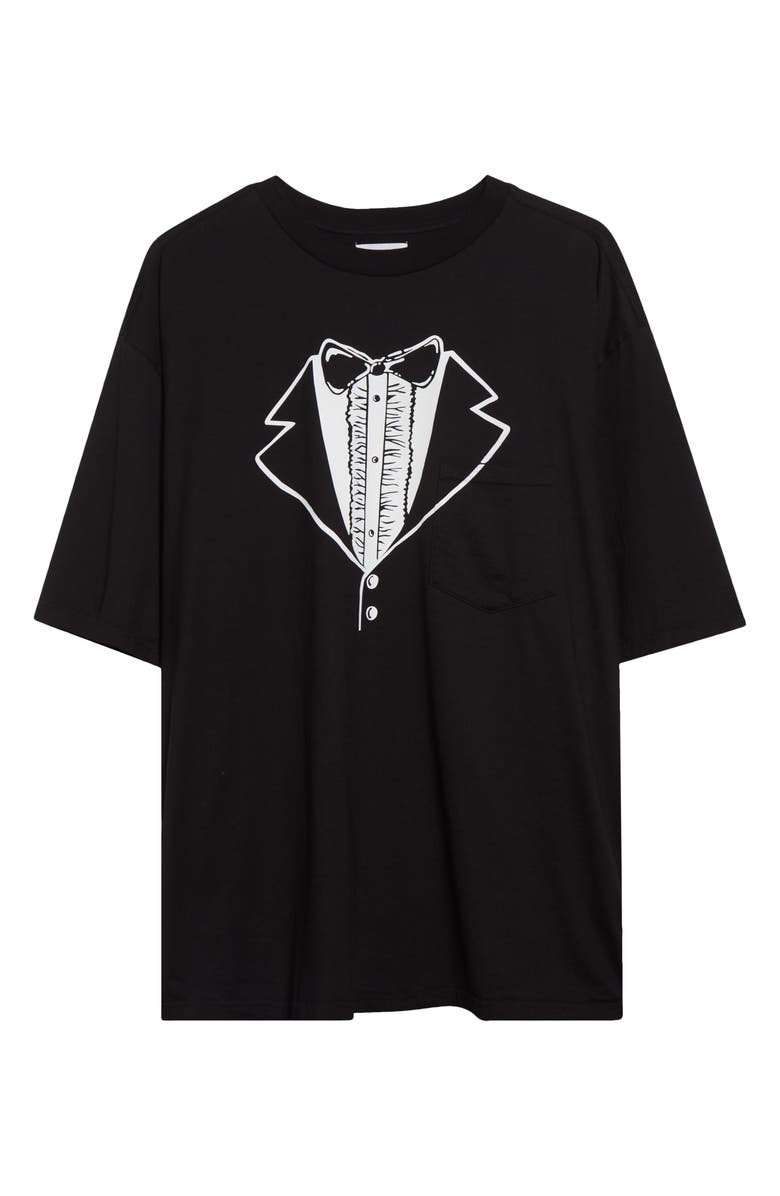TAKAHIROMIYASHITA TheSoloist. Oversize Tuxedo Trompe l'Oeil Print Graphic T-Shirt, Alternate, color, Black