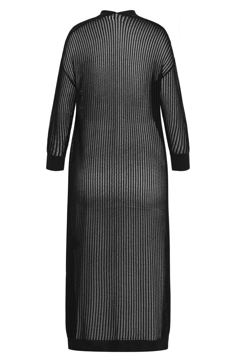 City Chic Gigi Sheer Cardigan, Alternate, color, Black