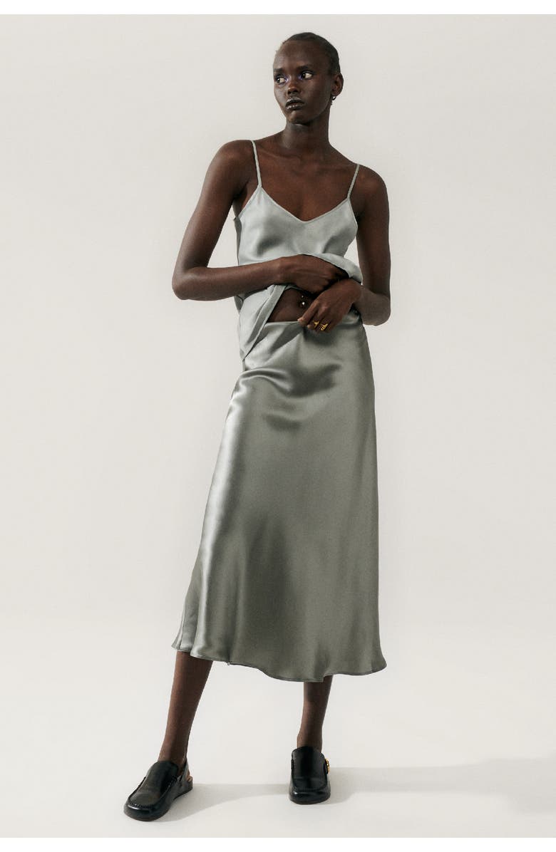 SILK LAUNDRY LONG BIAS CUT SKIRT MOON, Main, color, Moon