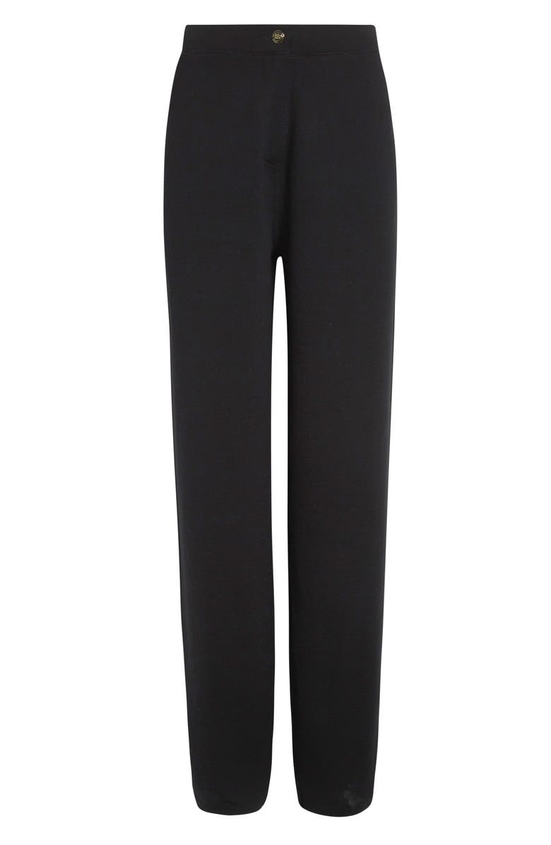 ST. JOHN Signature Double Face High Waist Wool Blend Milano Stitch Pants, Alternate, color, Black
