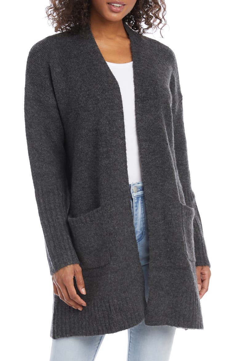 Open Front Cardigan, Main, color, CHARCOAL
