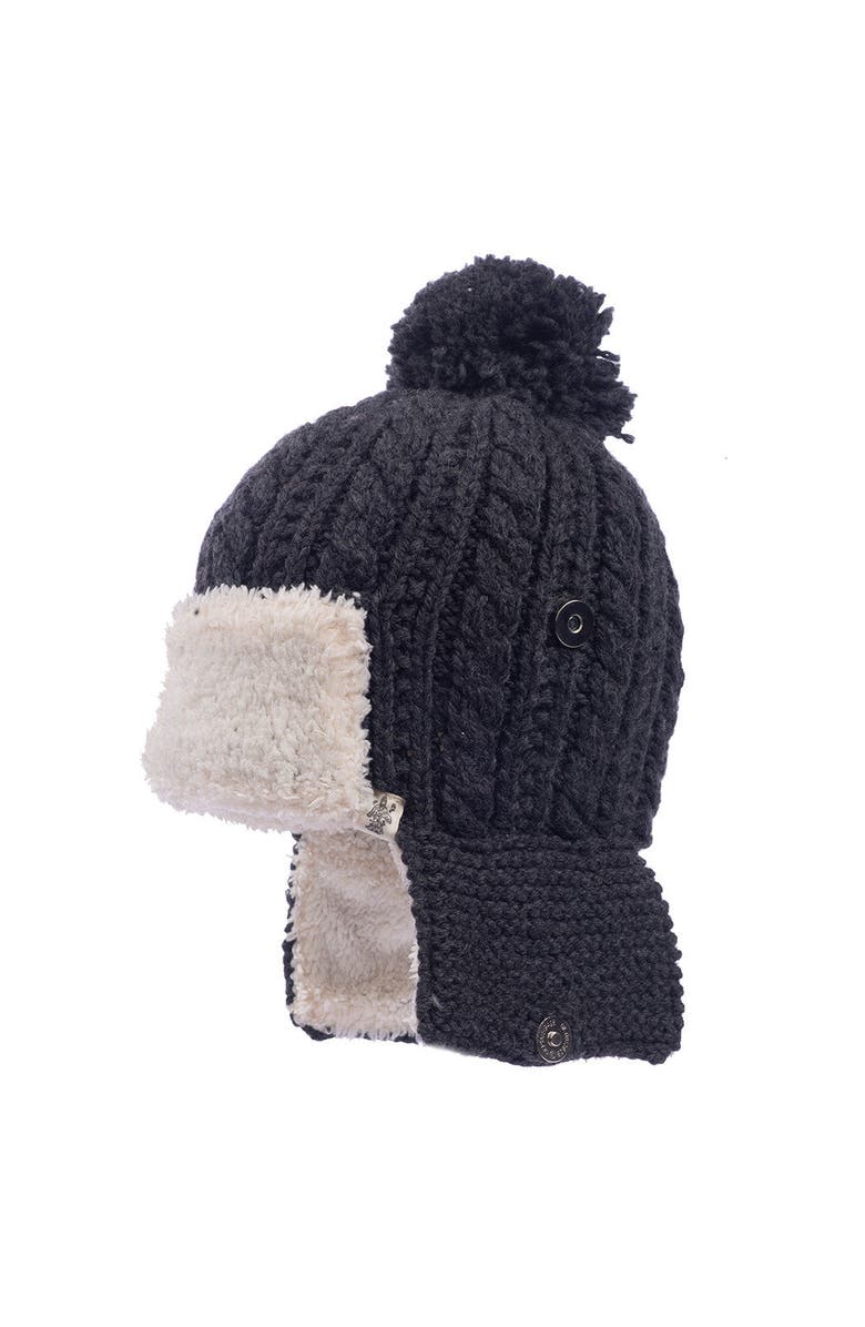 Nirvanna Designs Trapper Hat w/ Pom, Main, color, Charcoal
