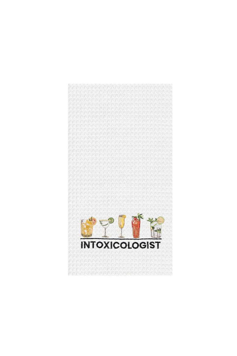 "Intoxicologist" Waffle Weave Dishtowel, Main, color, Orange