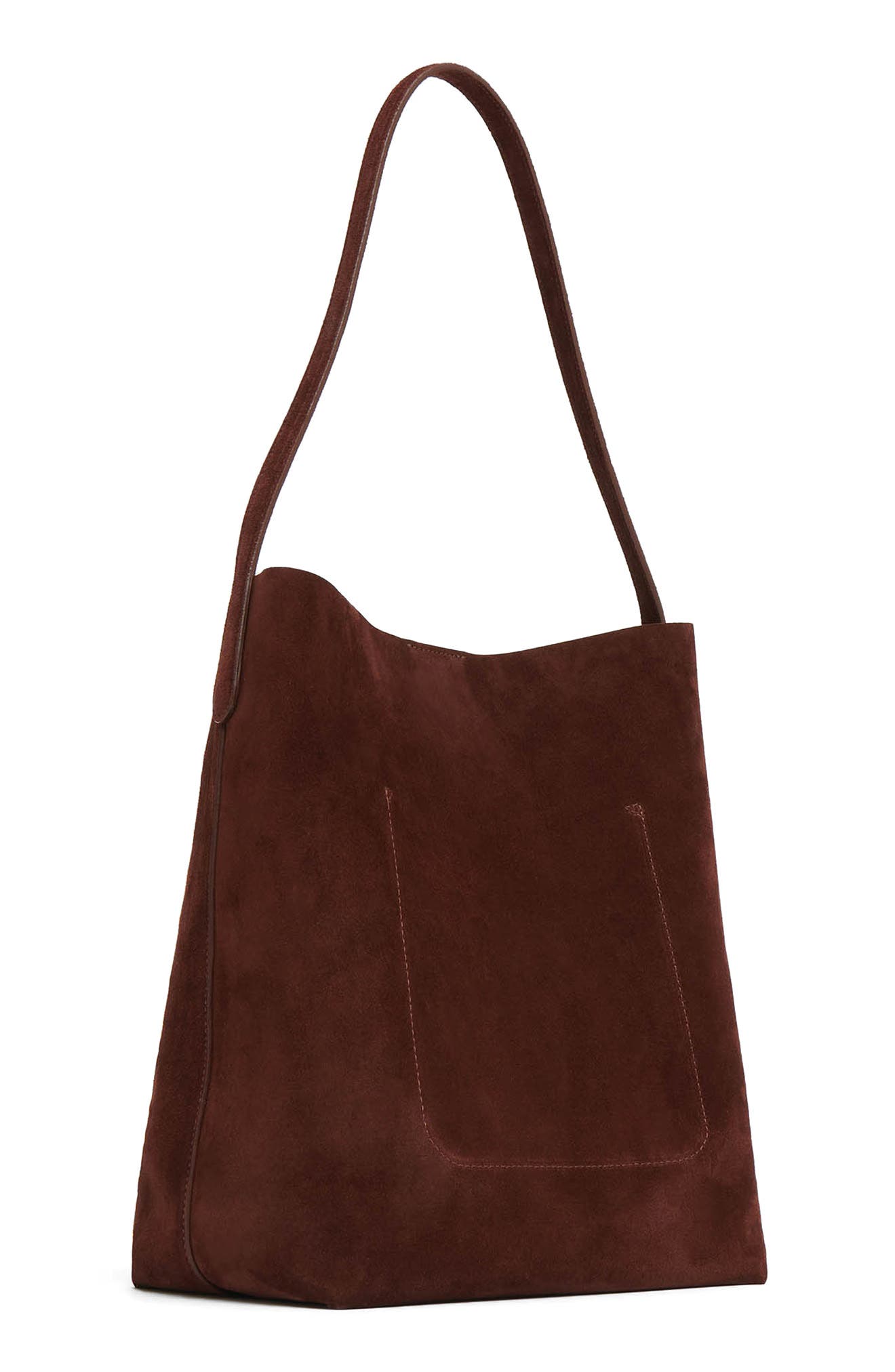 Mansur Gavriel Everyday Cabas Suede Hobo Bag, Alternate, color, Chocolate