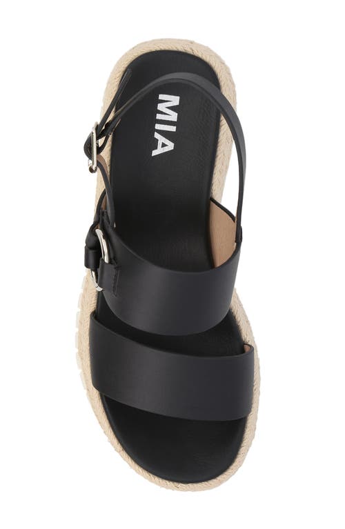 Shop Mia Yuna Espadrille Platform Wedge In Black