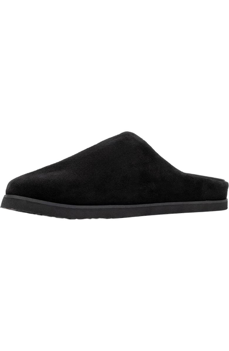 Forever & Always Shoes Space Suede Leather Slide Sandal, Alternate, color, Black Leather