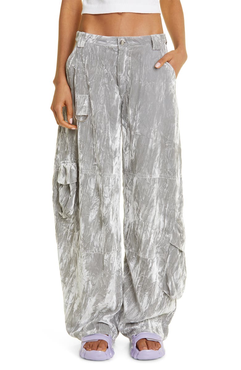 Collina Strada Wide Leg Cargo Pants, Main, color, Silver
