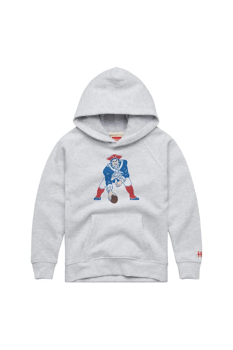 Youth Homage  Ash New England Patriots 1979 Tri-Blend Hoodie, Main, color, Ash