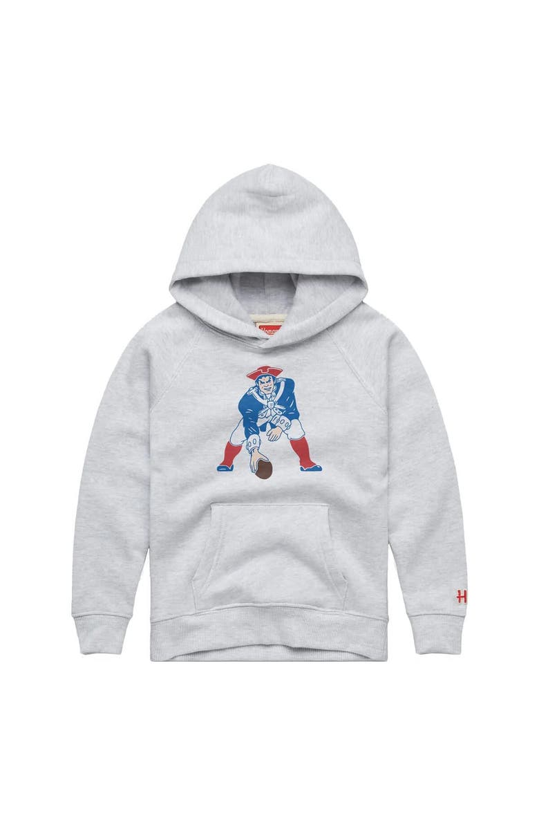 Homage Youth Homage Ash New England Patriots 1979 Tri-Blend Hoodie, Main, color, Ash