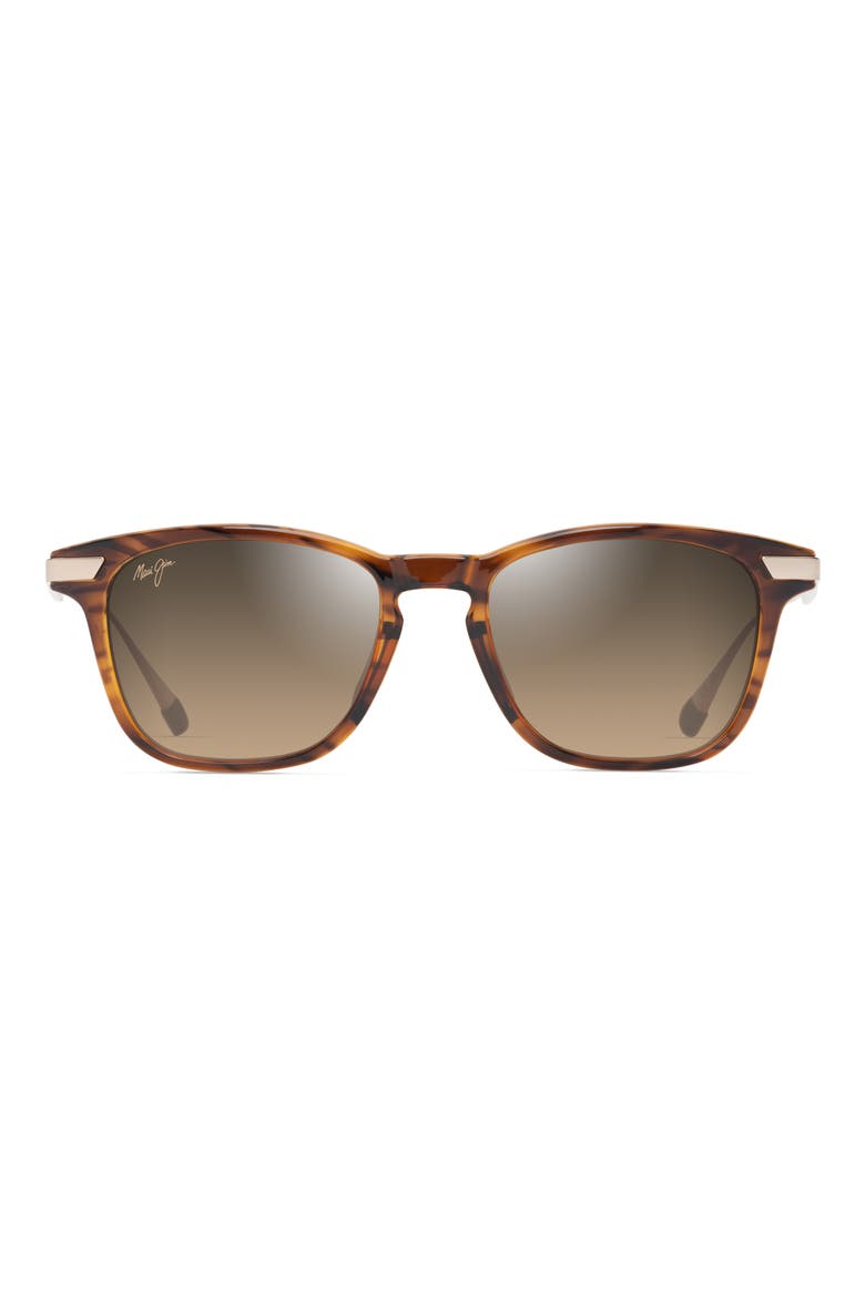 Manaolana 51mm Polarized Square Sunglasses, Main, color, SHINY DARK HAVANA W/ GOLD