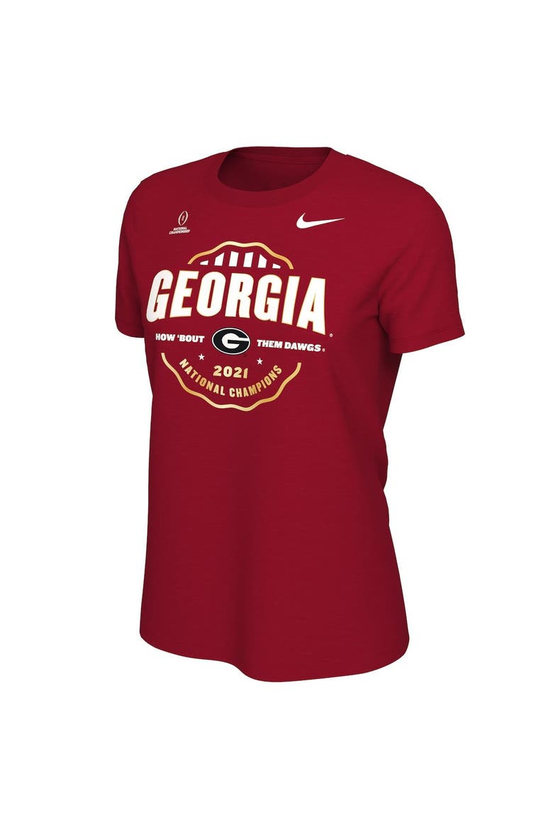 Women's Nike Red Georgia Bulldogs College Football Playoff 2021 National Champions Seal Celebration T-Shirt, Alternate, color, Red