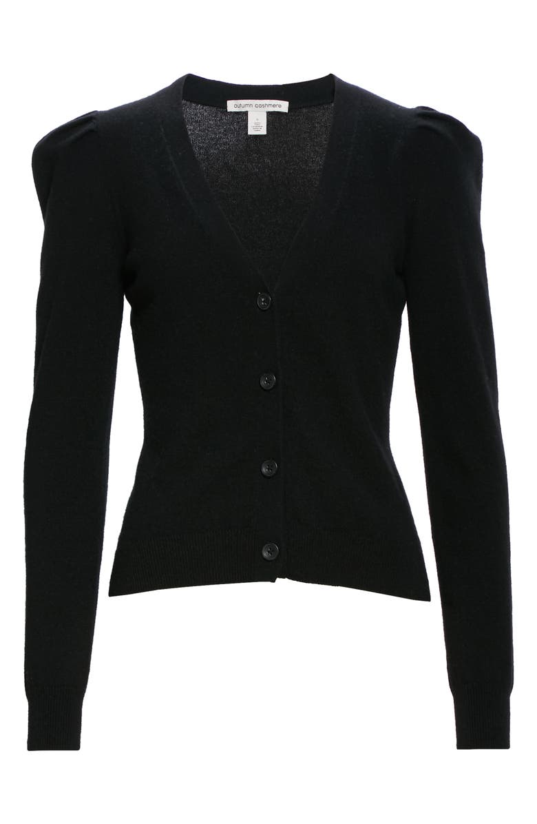 autumn cashmere V-Neck Puff Sleeve Cashmere Cardigan, Alternate, color, 