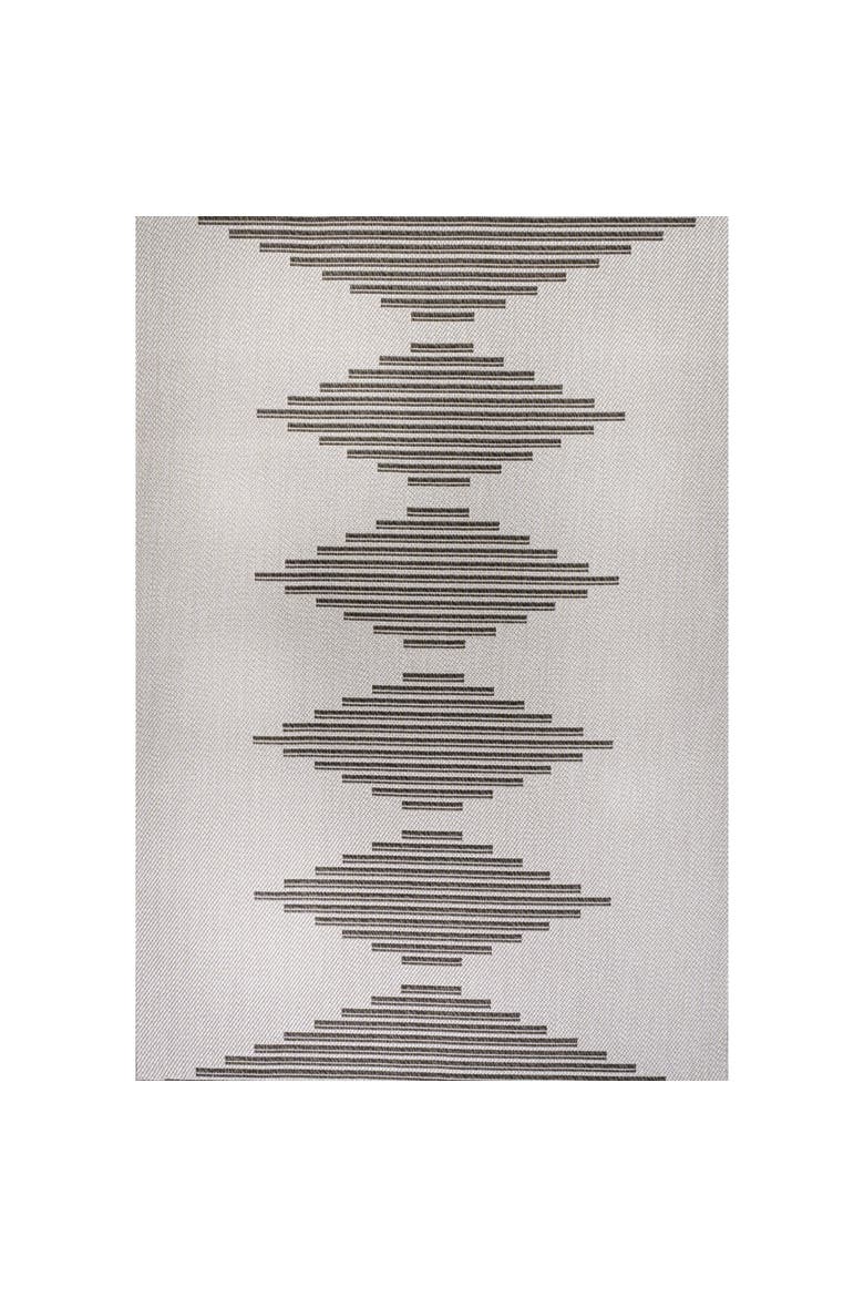 Vinales Diamond Stripe Indoor/Outdoor Area Rug, Main, color, Light Gray/Black