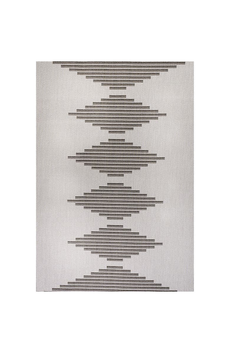 JONATHAN Y Vinales Diamond Stripe Indoor/Outdoor Area Rug, Main, color, Light Gray/Black