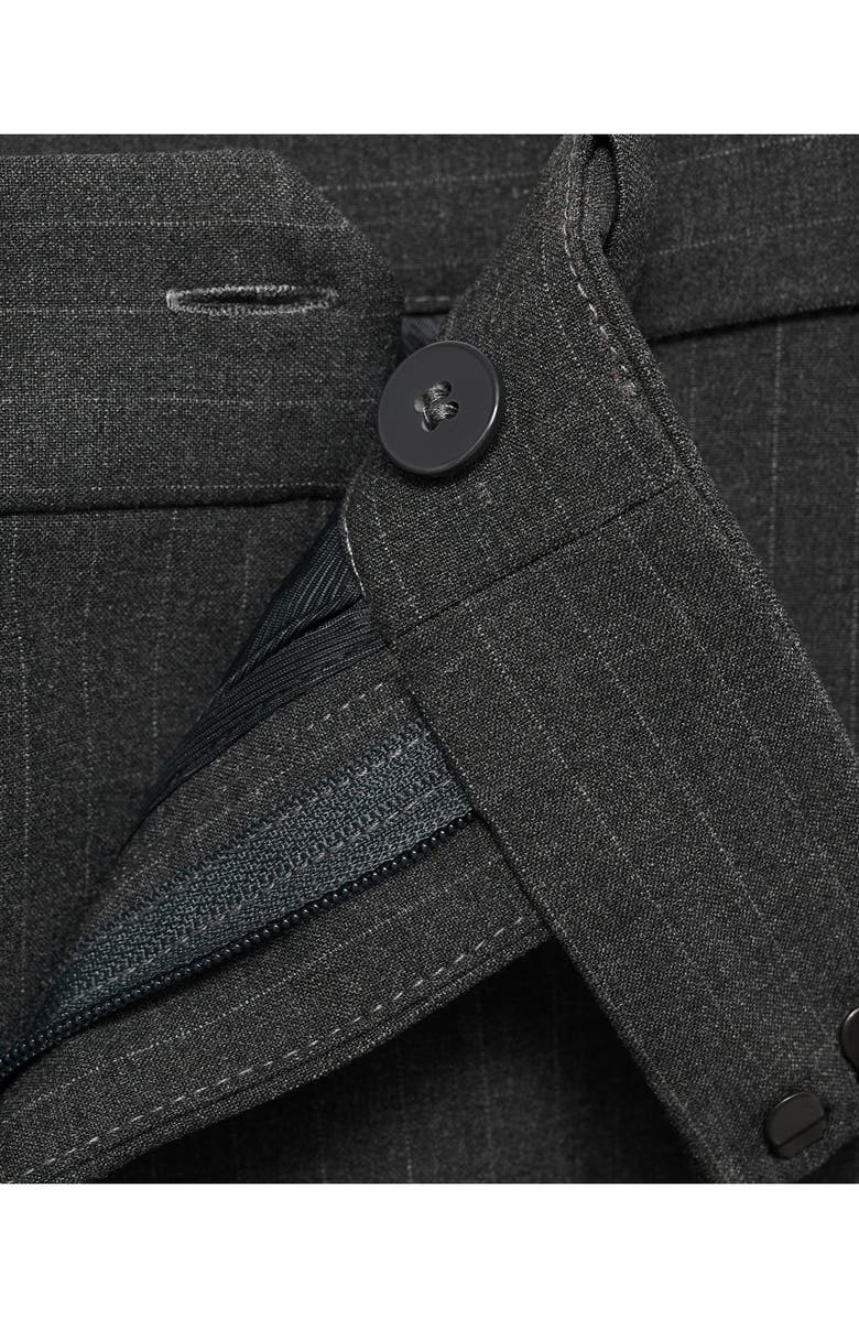 MANGO Pinstripe Straight Leg Pants, Alternate, color, Dark Heather Grey