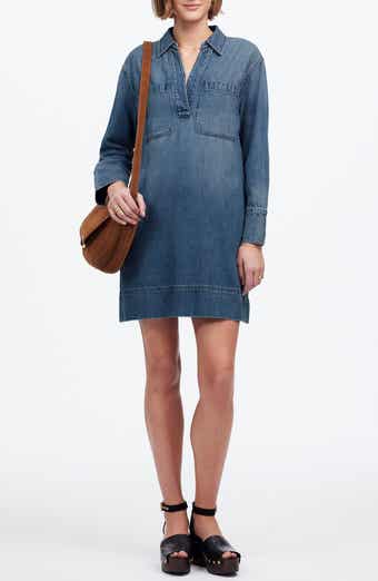 Madewell Airy Denim Edition Popover Minidress