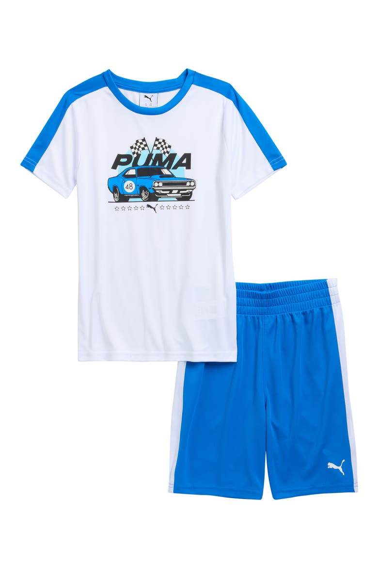 Kids' Graphic T-Shirt & Shorts Set, Main, color, WHITE TRADITIONAL