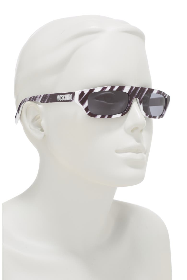 55mm Rectangle Sunglasses, Alternate, color, BKGDTBCQN / GREY