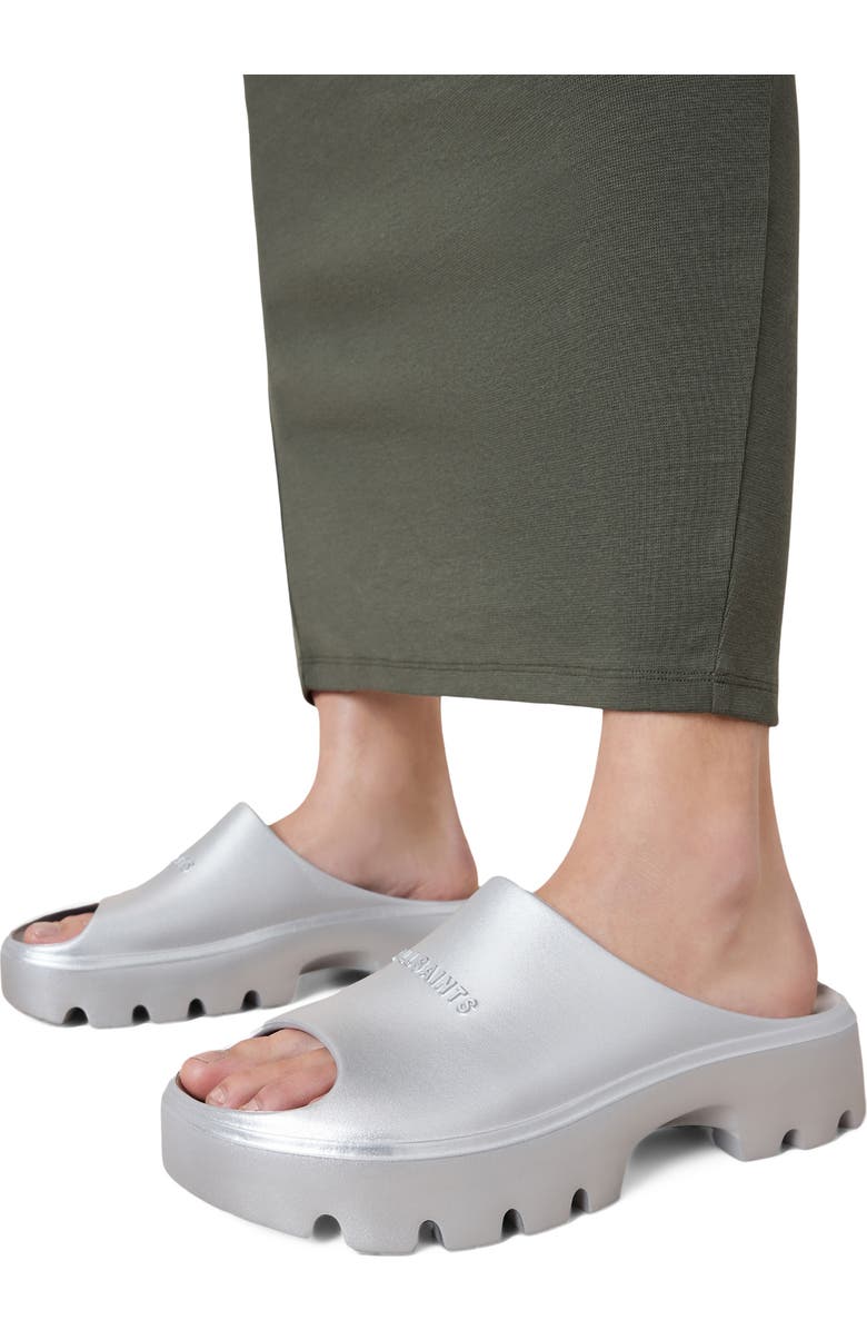 AllSaints Eclipse Platform Slide Sandal, Alternate, color, Silver