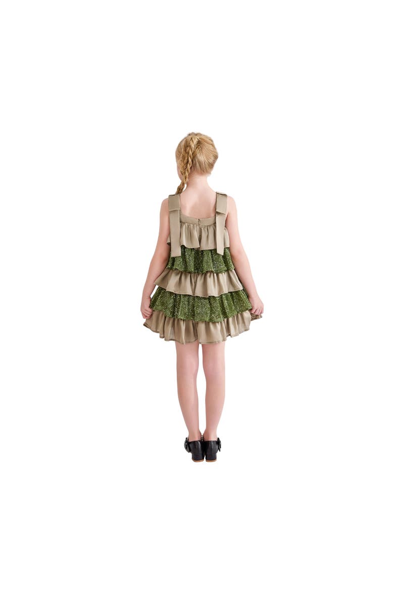 Bellamy Ruffle Sequin Dress, Alternate, color, Olive Green