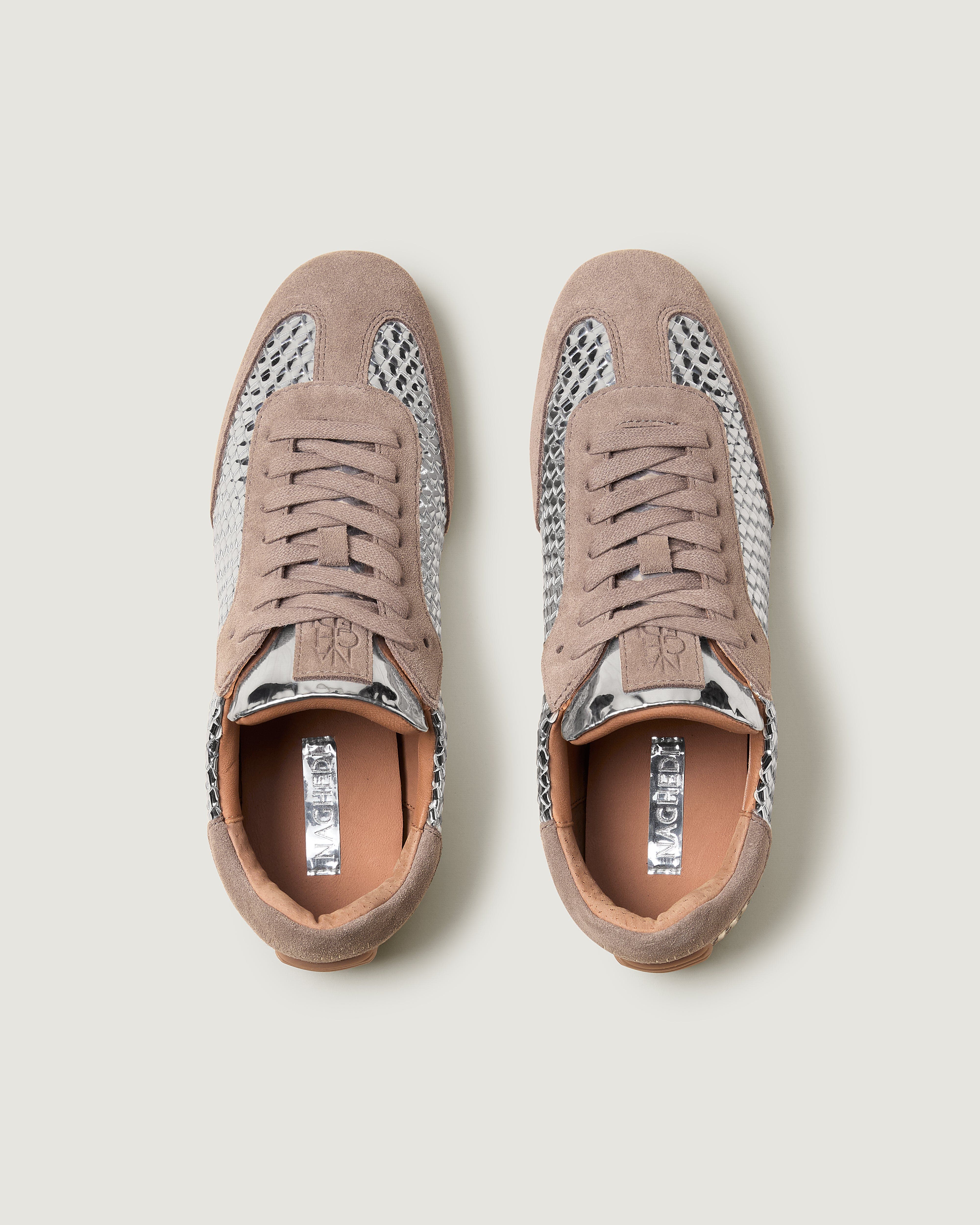 Milan Sneaker Metallic, Alternate, color, Silver