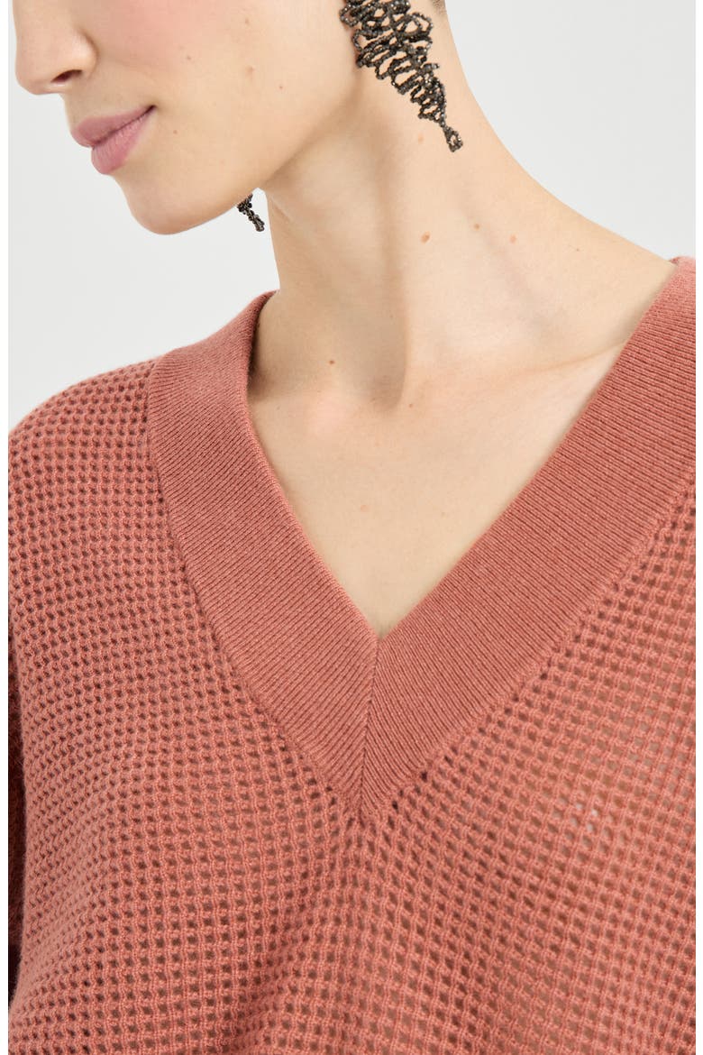 Cashmere net sweater, Alternate, color, Orange