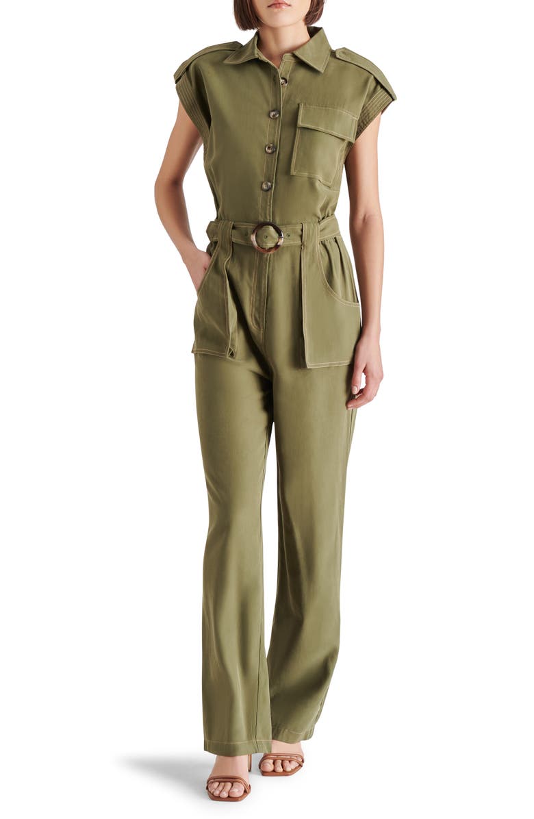 Steve Madden Gene Belted Utility Jumpsuit, Main, color, 