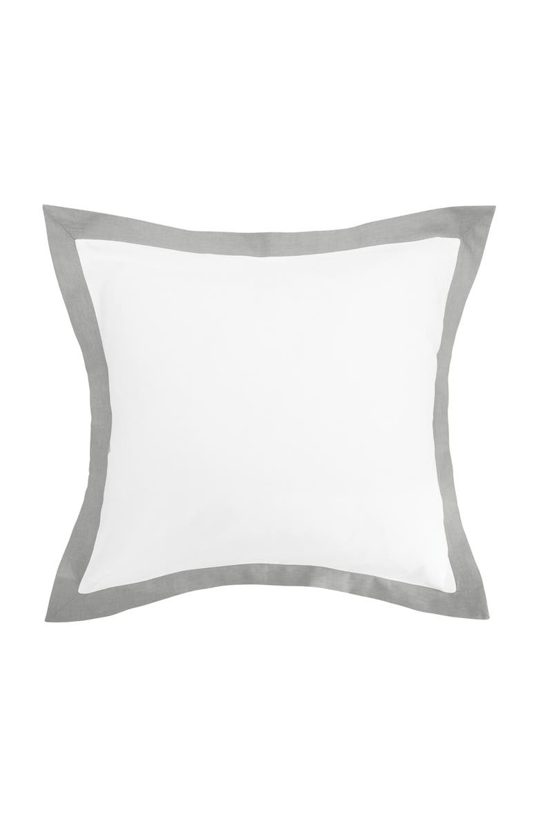 ELISABETH YORK Digby Dove 100% Cotton Chambray Euro Sham 26" x 26", Main, color, Off-White