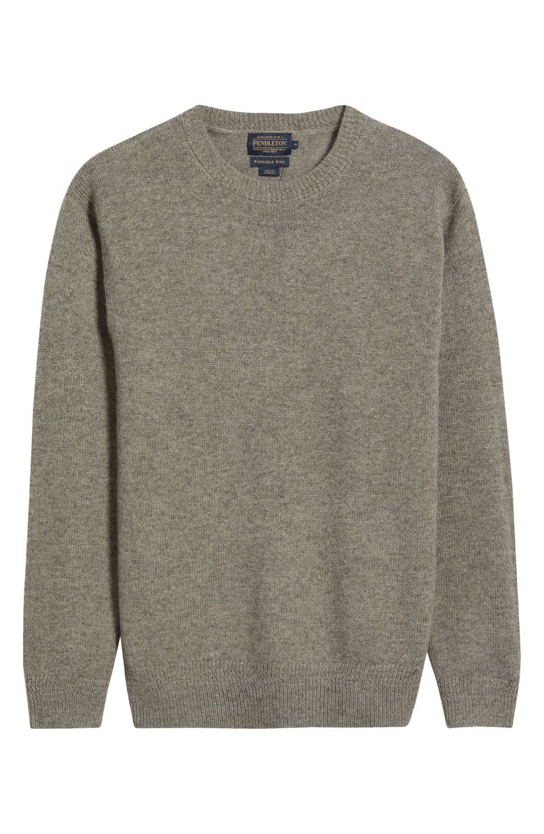 Pendleton Wool Crewneck Sweater, Alternate, color, Stone Heather