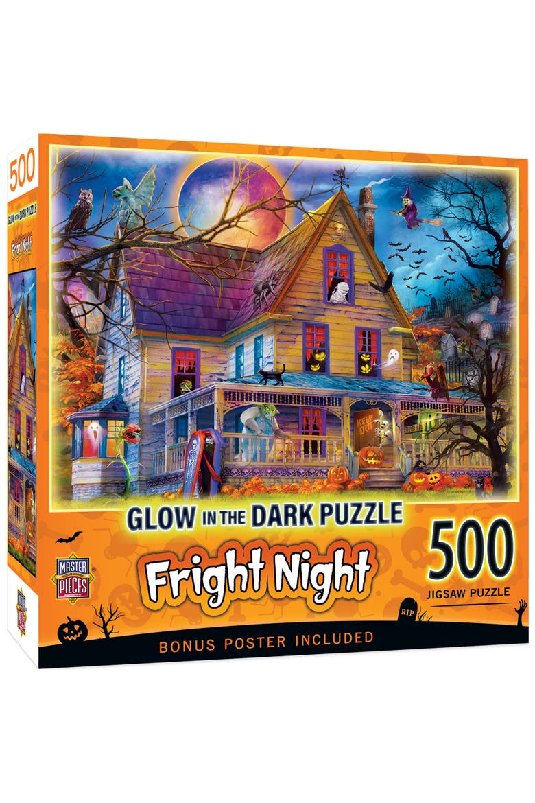 Fright Night 500 Piece Glow Puzzle, Main, color, Multicolor